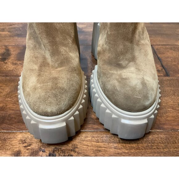 AGL Tiggy Brown Suede Fleece Lined Platform Block Heeled Boots, Size 40.5 | 10.5 - Picture 4 of 10